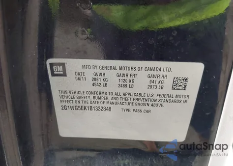 2011 Chevrolet Impala Lt z USA, uszkodzony, nr VIN 2G1WG5EK1B1332848